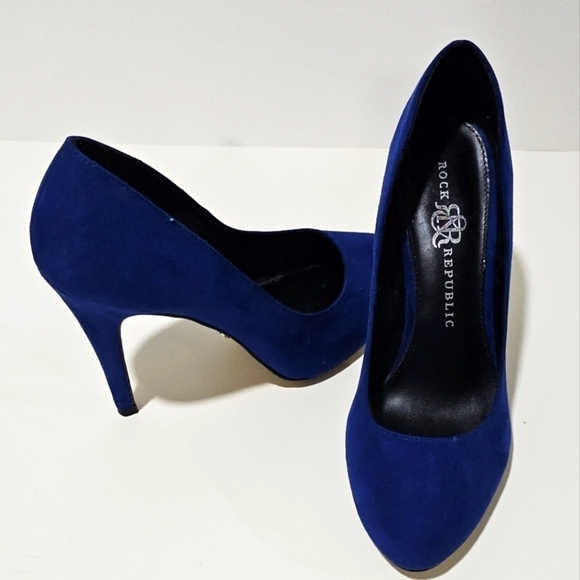 ROCK & REPUBLIC heels Royal Blue Size 9 1/2 - Picture 1 of 10